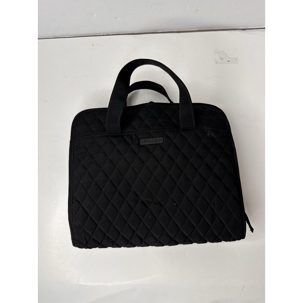 Vera Bradley Black Quilted Hanging Toiletry Bag Travel Makeup Cosmetic Organizer